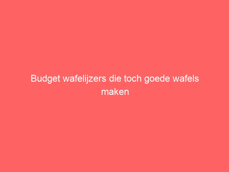 Budget wafelijzers die toch goede wafels maken 1