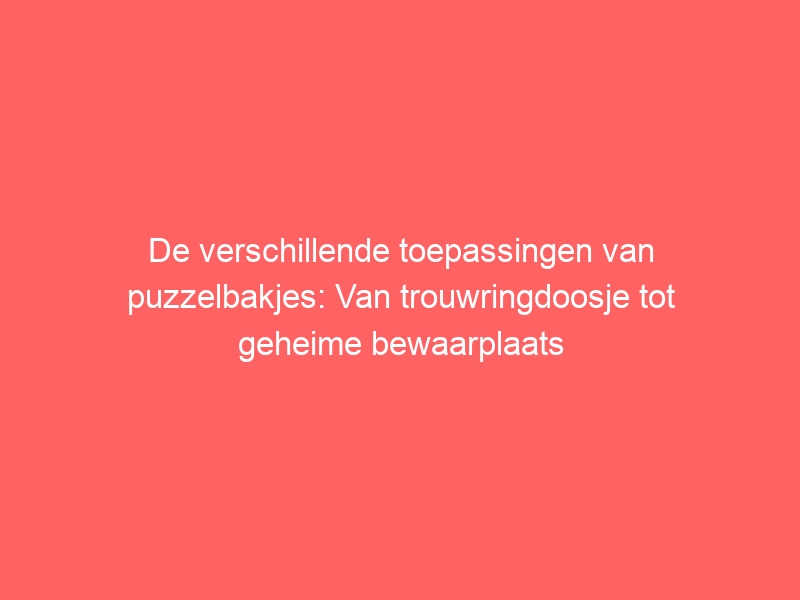 De verschillende toepassingen van puzzelbakjes: Van trouwringdoosje tot geheime bewaarplaats 6