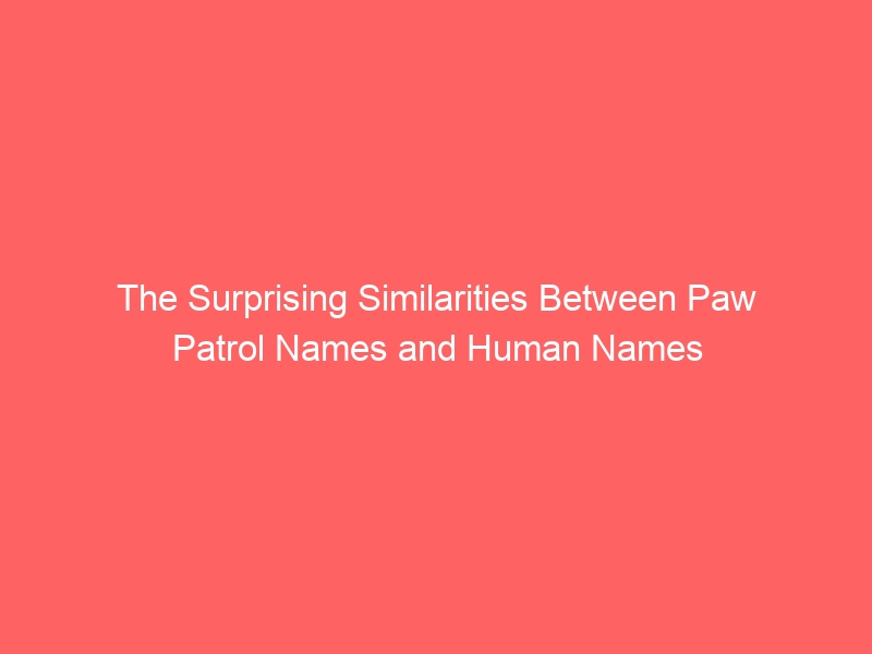 The Surprising Similarities Between Paw Patrol Names and Human Names 1
